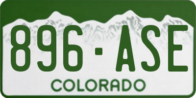 CO license plate 896ASE