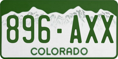 CO license plate 896AXX