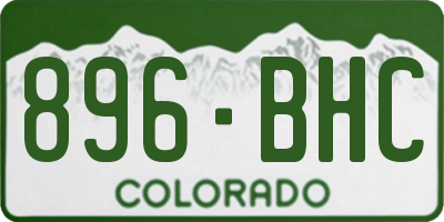 CO license plate 896BHC