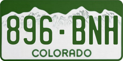 CO license plate 896BNH