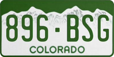 CO license plate 896BSG