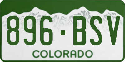CO license plate 896BSV
