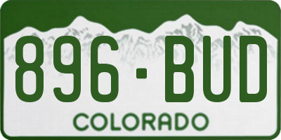 CO license plate 896BUD