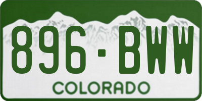 CO license plate 896BWW