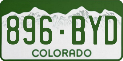 CO license plate 896BYD