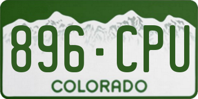 CO license plate 896CPU