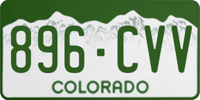 CO license plate 896CVV