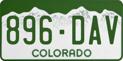 CO license plate 896DAV