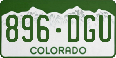CO license plate 896DGU