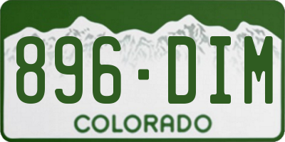 CO license plate 896DIM