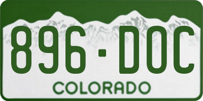 CO license plate 896DOC