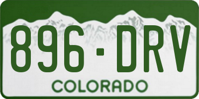 CO license plate 896DRV
