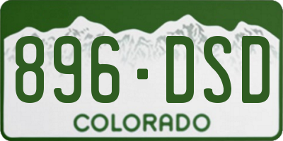 CO license plate 896DSD