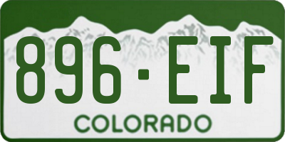 CO license plate 896EIF