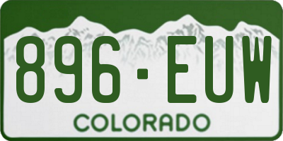 CO license plate 896EUW