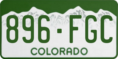 CO license plate 896FGC