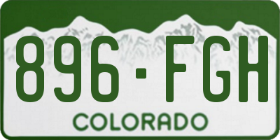 CO license plate 896FGH