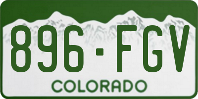 CO license plate 896FGV