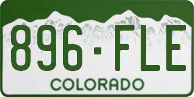 CO license plate 896FLE