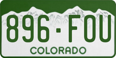 CO license plate 896FOU