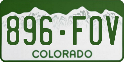 CO license plate 896FOV