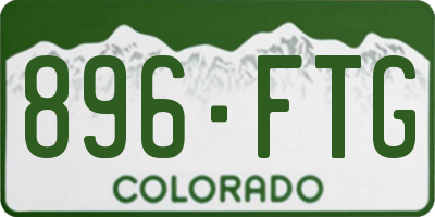 CO license plate 896FTG