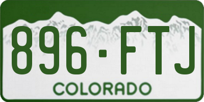 CO license plate 896FTJ