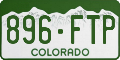 CO license plate 896FTP