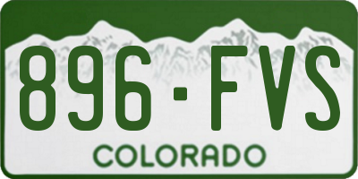 CO license plate 896FVS