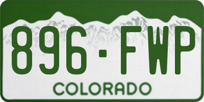 CO license plate 896FWP