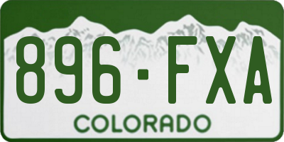 CO license plate 896FXA