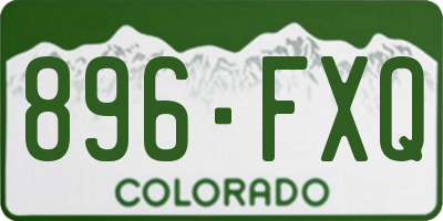 CO license plate 896FXQ