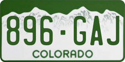CO license plate 896GAJ