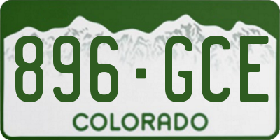CO license plate 896GCE