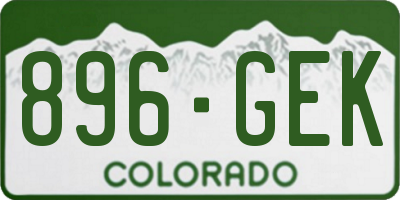 CO license plate 896GEK