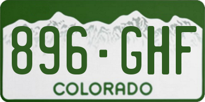 CO license plate 896GHF