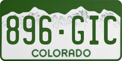 CO license plate 896GIC