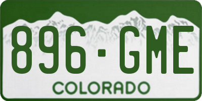 CO license plate 896GME