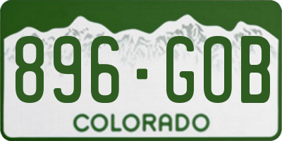 CO license plate 896GOB
