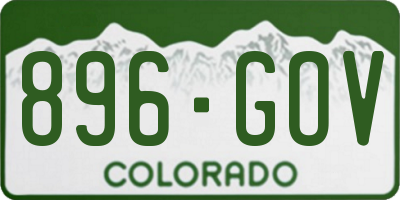 CO license plate 896GOV