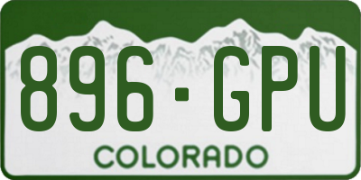 CO license plate 896GPU