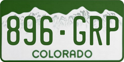 CO license plate 896GRP