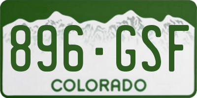 CO license plate 896GSF