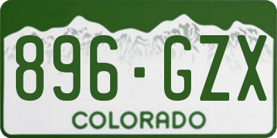 CO license plate 896GZX