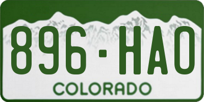 CO license plate 896HAO
