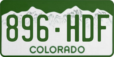 CO license plate 896HDF