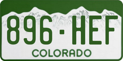 CO license plate 896HEF