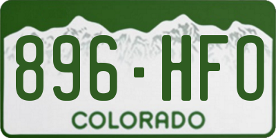 CO license plate 896HFO