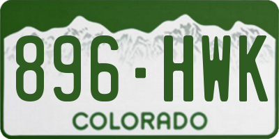 CO license plate 896HWK