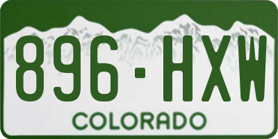 CO license plate 896HXW